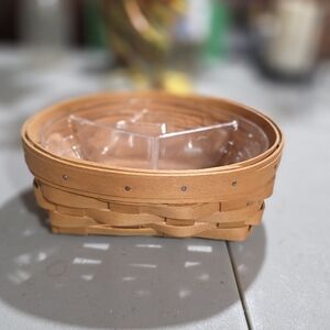 Longaberger Woven Basket with Clear Dividers